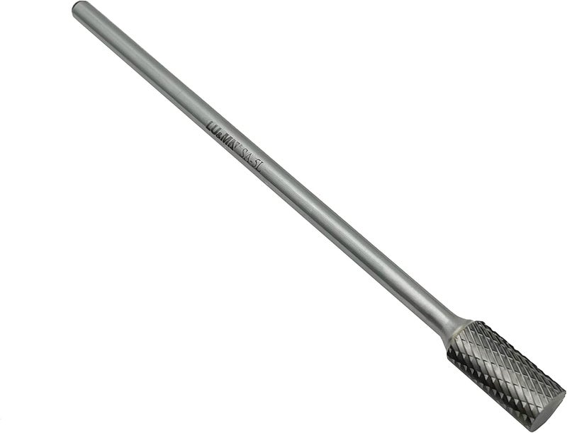 LU&MN SA-5DC-7L,7”(177.8mm) Extened Extra Long Length Double Cut Carbide Burr File(1/2” Cutter Dia X 1”Cutter Length) with 1/4 shank Cylinder Shape,pack of 1 - Image 1